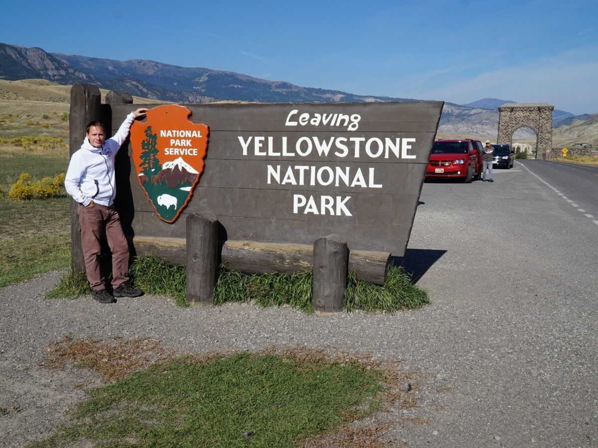 Lukáš v národním parku Yellowstone.